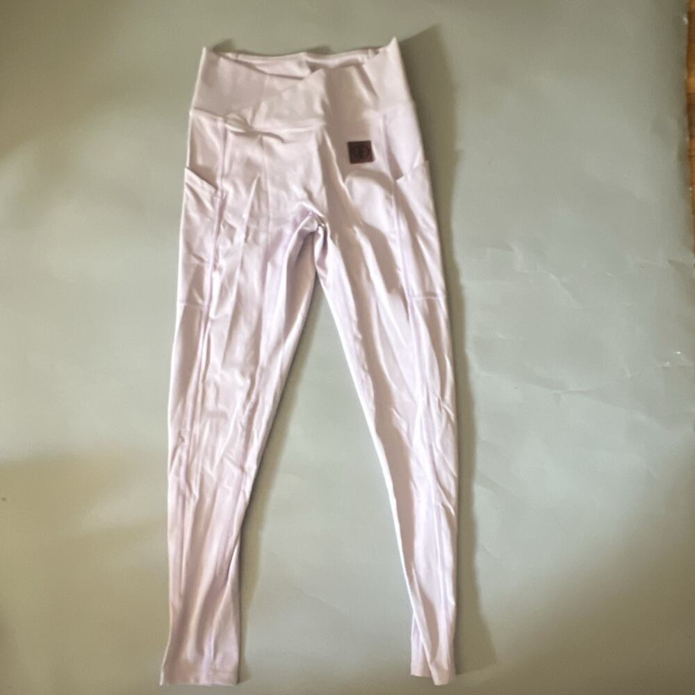 delish fetish Light Purple Ankle Leggings Size S Women Pockets Stretch